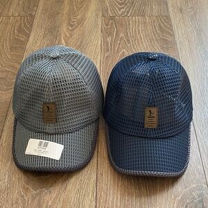 Mesh Baseball Cap Set - Gray and Blue Cotton